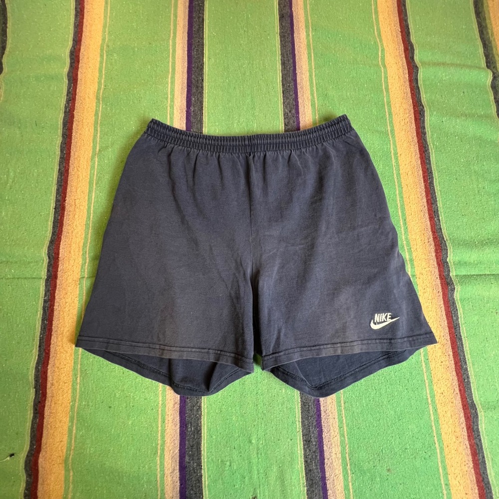 Nike Cotton Jersey Shorts Mens L Navy Blue Vintage Made in USA Athletic Gym BB86